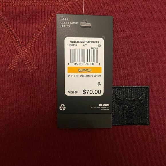 Men's Under Armour Project Rock Originators Cutoff Sweatshirt 1368410-626 Small - Picture 3 of 3